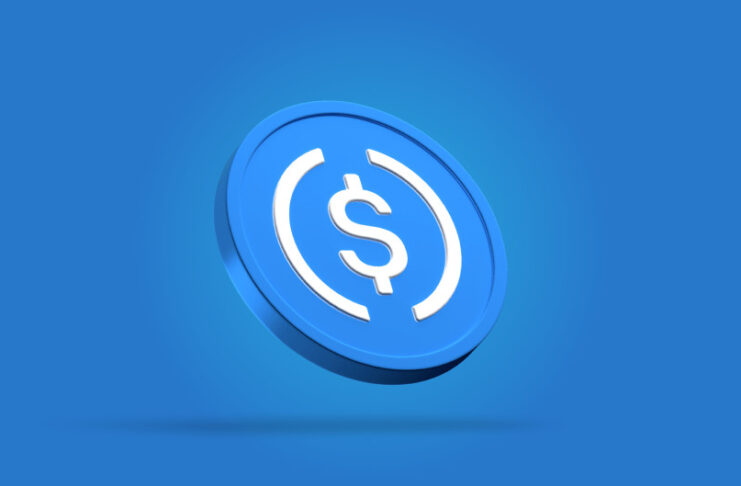 USDC coin representing blockchain and Web3